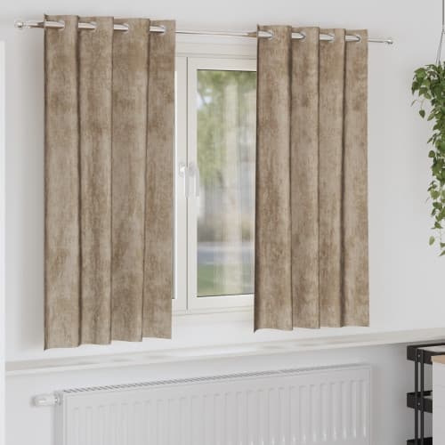 Sammet Gardiner Champagne Polyester 140 x 175 cm