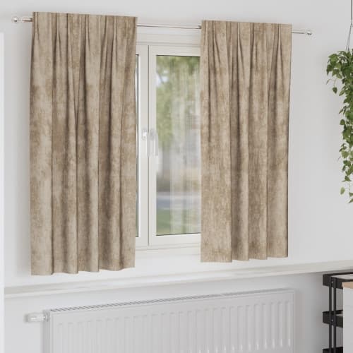 Sammetsgardiner 2 st med öglor Champagne 175x140 cm