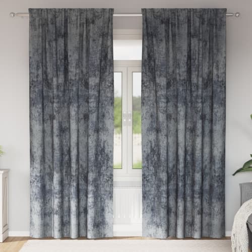 sammetgardiner 2 st med öglor silvergrå 260x140 cm
