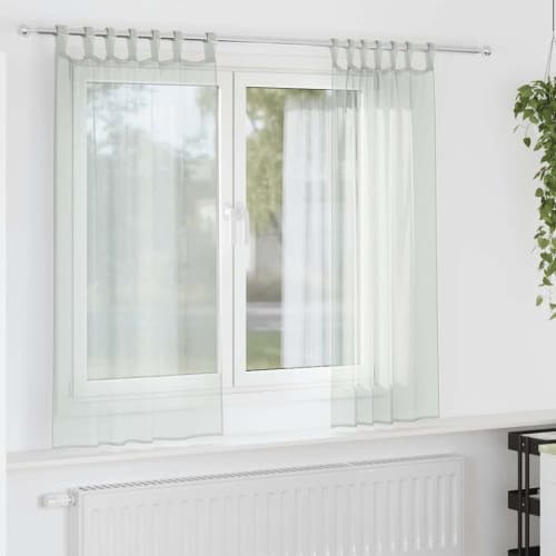 Voile gardiner med stångfickor 2 st ljusgrå