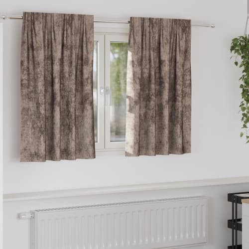 Sammetsgardiner 2 delar med öglor Kappuccino 140x140 cm