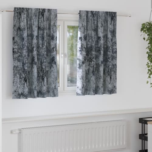 Sammetsgardiner 2 st med öljett Silvergrå 140x140 cm
