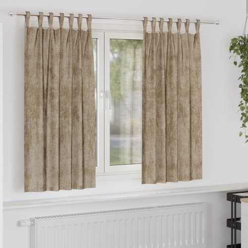Sammetsgardiner 2 st med öljett Champagne 175x140 cm