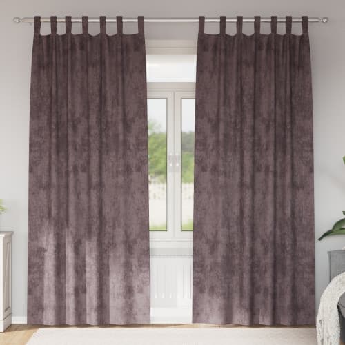 Sammetgardiner 2 st med Ögonfransar Brun 245x140 cm