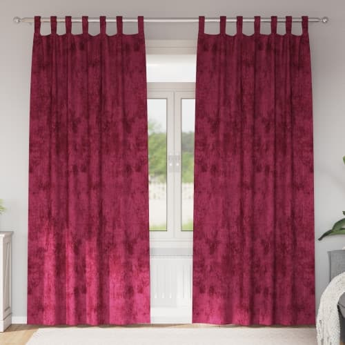 Sammetsgardiner 2 st med öljett vinröd 260x140 cm