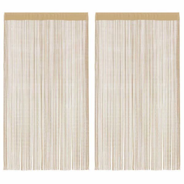 Trådgardiner 2 st 140x250 cm beige