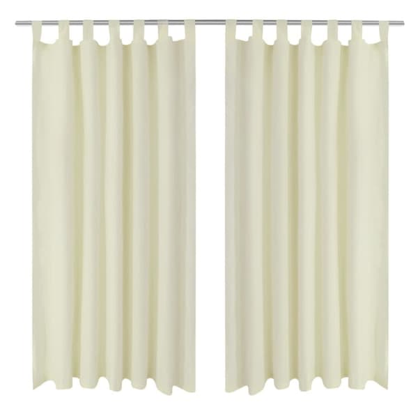 2-pack gardiner med öglor i gräddvit microsatin 140 x 175 cm