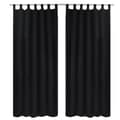 Miniatyrbild 1 av 2: 2-pack gardiner med öglor i svart microsatin 140 x 225 cm