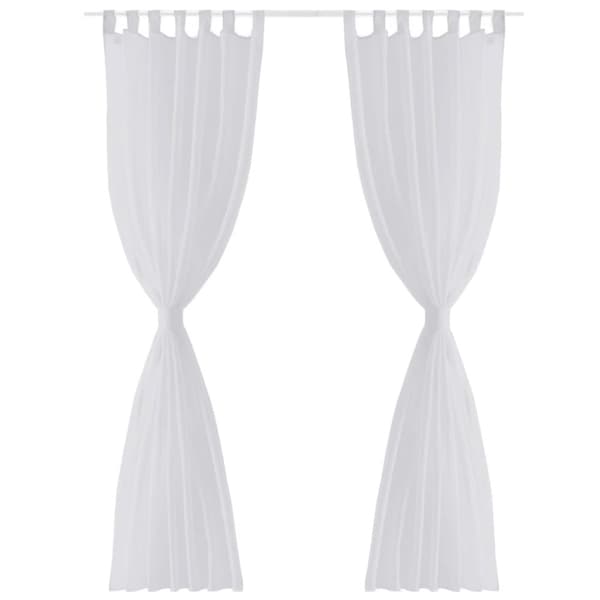 Genomskinlig vit gardin 140 x 245 cm 2-pack