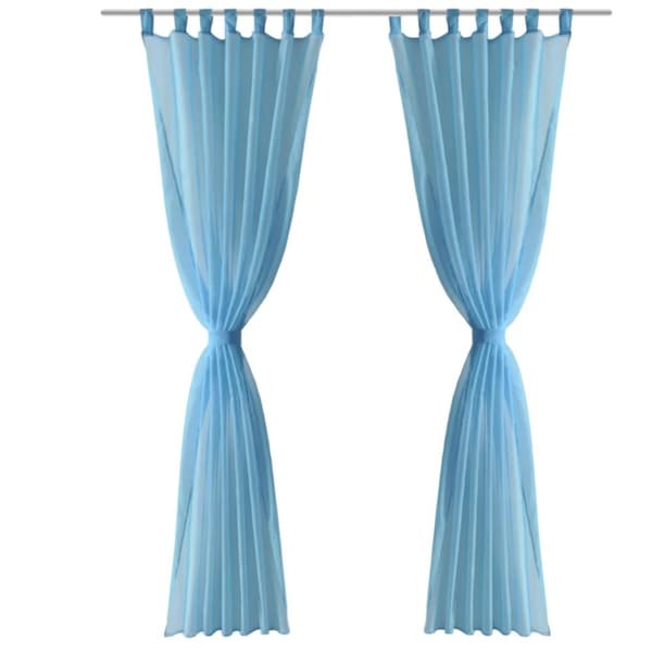 Genomskinlig gardin 140 x 245 cm 2-pack Turkos