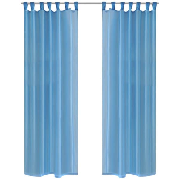 Genomskinlig gardin 140 x 245 cm 2-pack Turkos