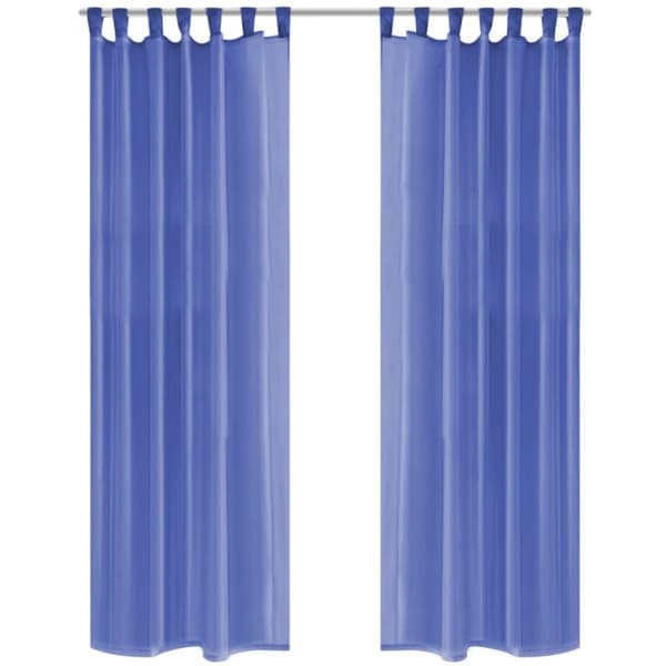 Gardiner i voile 2 st 140x225 cm kungsblå