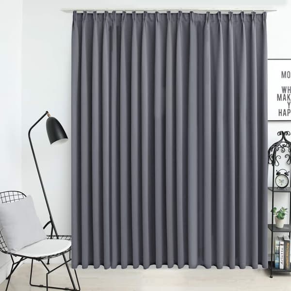 Mörkläggningsgardin med krokar grå 290x245 cm