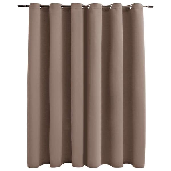 Mörkläggningsgardin med metallringar taupe 290x245 cm