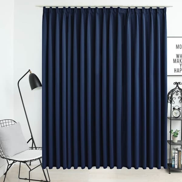 Mörkläggningsgardin med krokar blå 290x245 cm