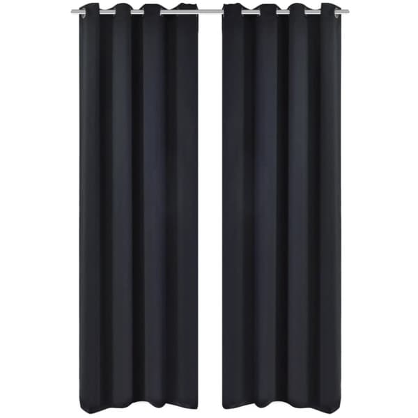 2-pack svarta mörkläggningsgardiner med metallringar 135 x 245 cm