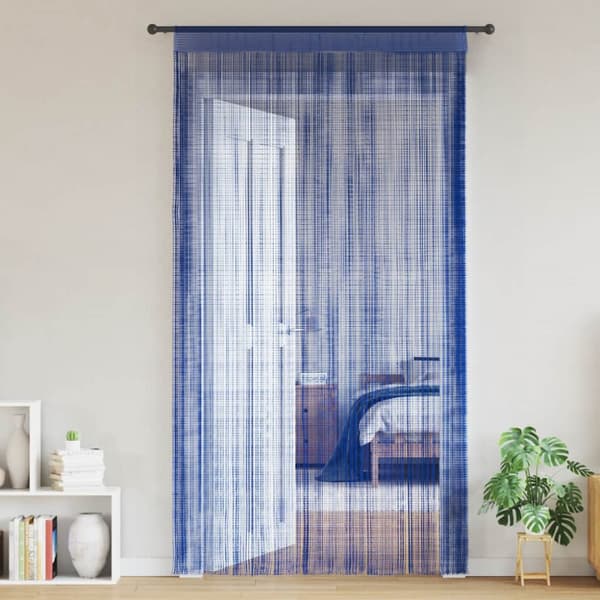 Trådgardiner 2 st 100x250 cm blå