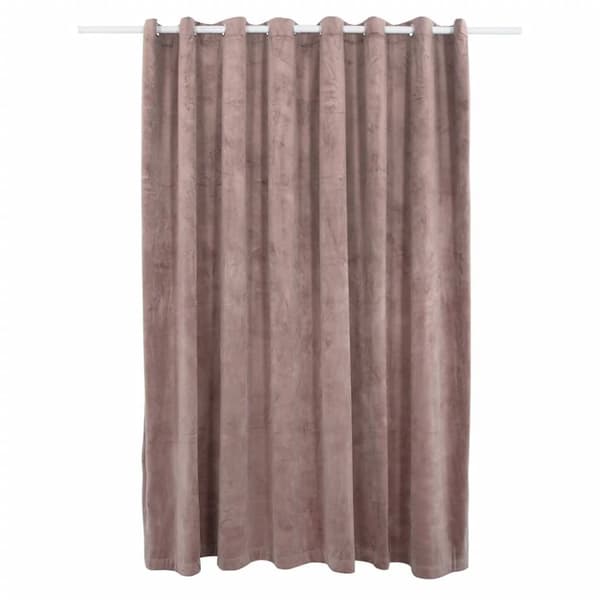 Mörkläggningsgardin m. metallringar sammet antikrosa 290x245 cm