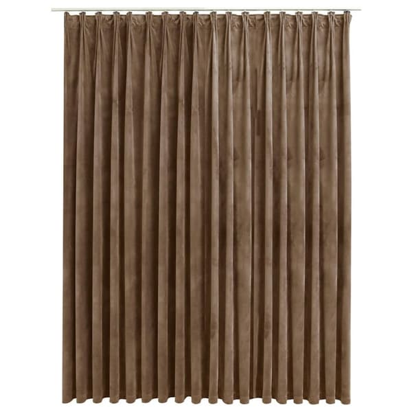 Mörkläggningsgardin med krokar sammet beige 290x245 cm