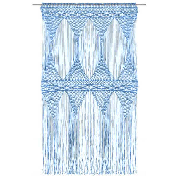 Gardin makramé blå 140x240 cm bomull