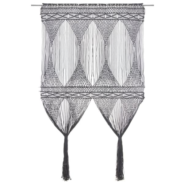 Gardin makramé antracit 140x240 cm bomull