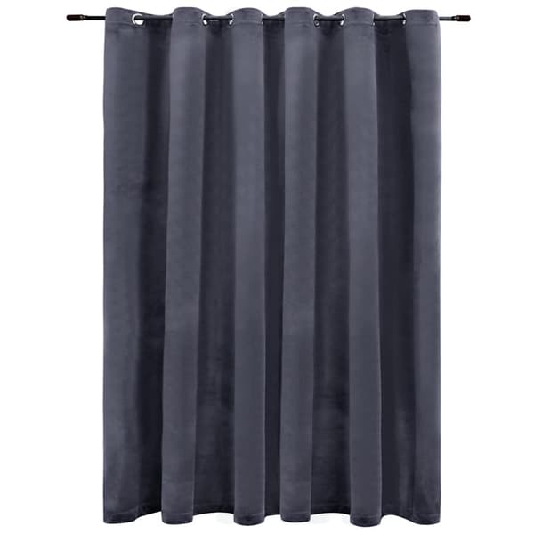 Mörkläggningsgardin med metallringar sammet 290x245 cm