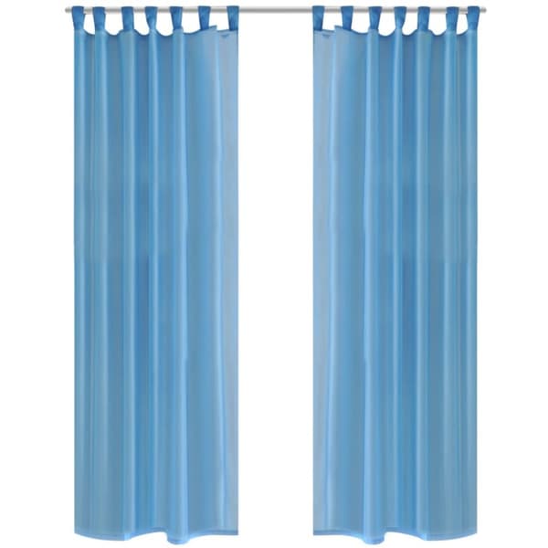 Genomskinlig gardin 140 x 225 cm 2-pack Turkos