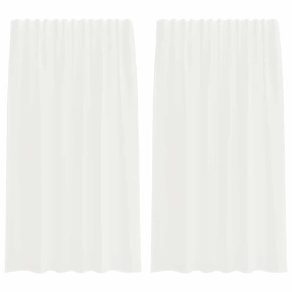 Voile gardiner med stångfickor 2 st vit