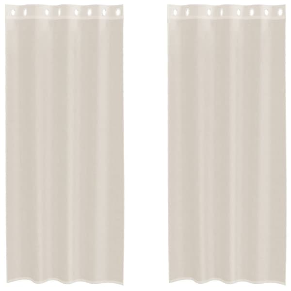 Voile gardiner med genomföringar 2 st gräddvita 140x245 cm