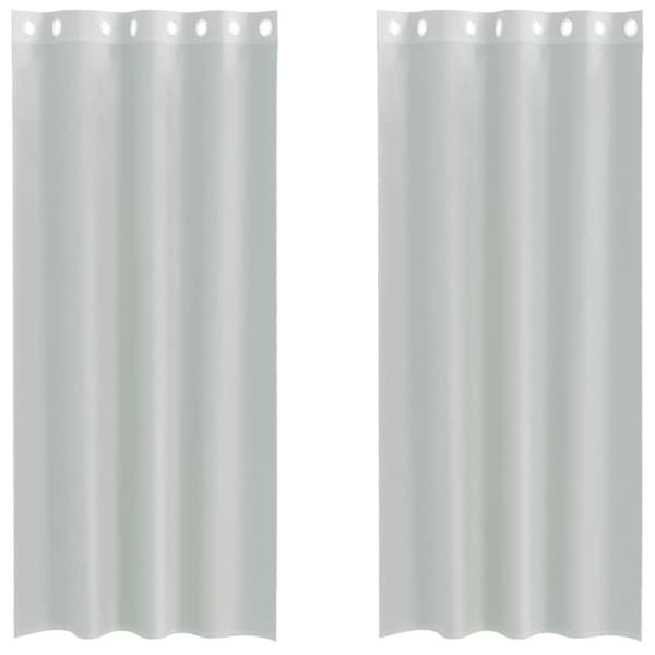 Voile gardiner med genomföringar 2 st ljusgrå 140x245 cm