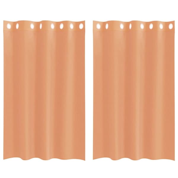Voile gardiner med genomföringar 2 st terrakotta