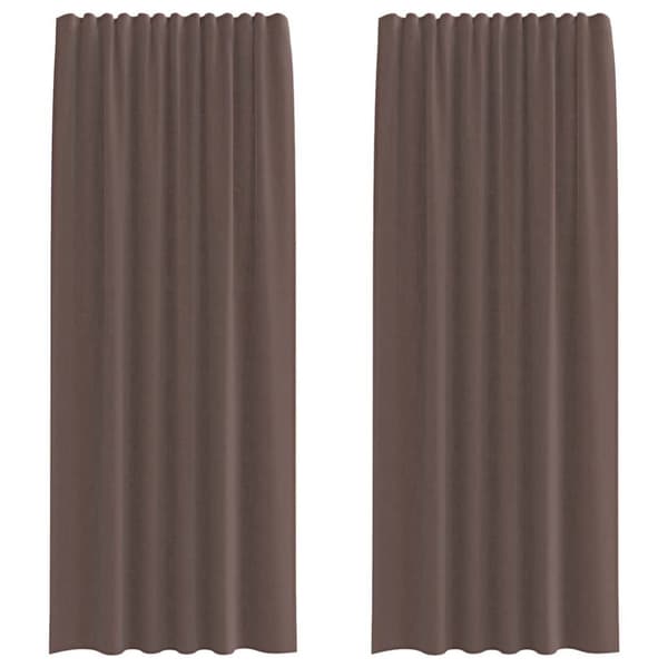 Voile gardiner med fliktopp 2 st brun