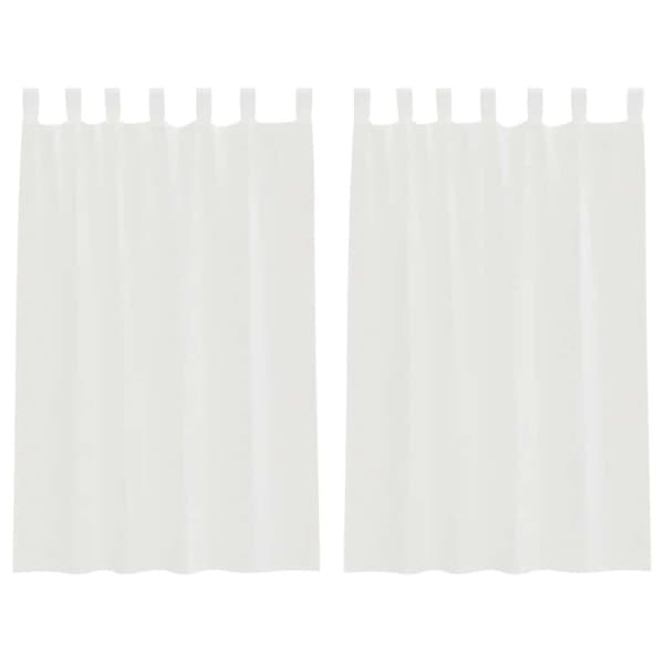 Voile gardiner med öglor 2 st vit 140x175 cm