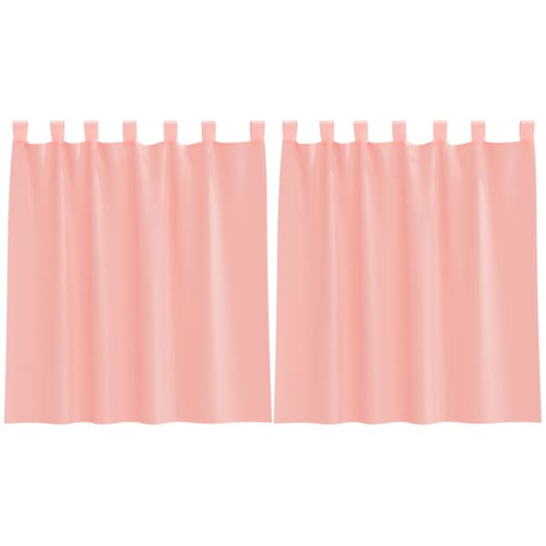 Voile gardiner med stångfickor 2 st rosa