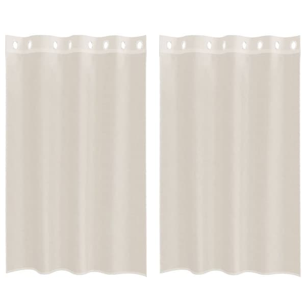 Voile gardiner med genomföringar 2 st gräddvita 140x175 cm