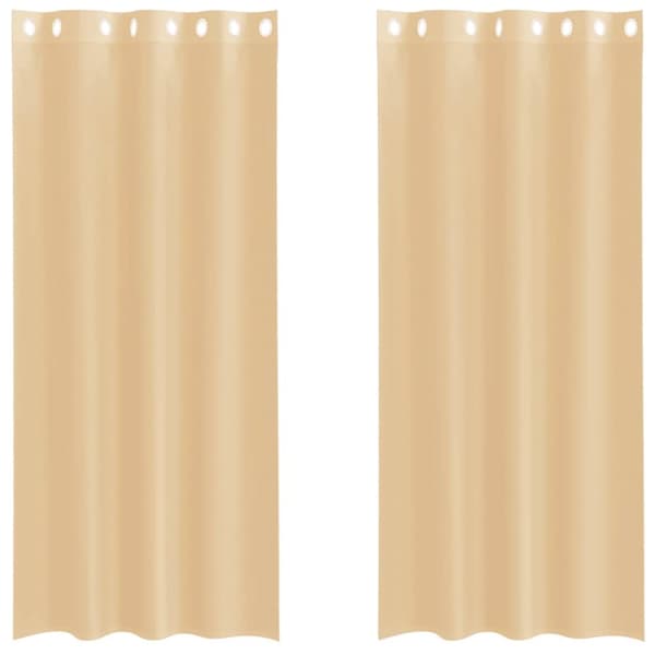 Voile gardiner med genomföringar 2 st sand