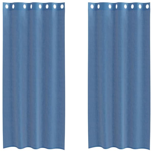 Voile gardiner med genomföringar 2 delar kungsblå
