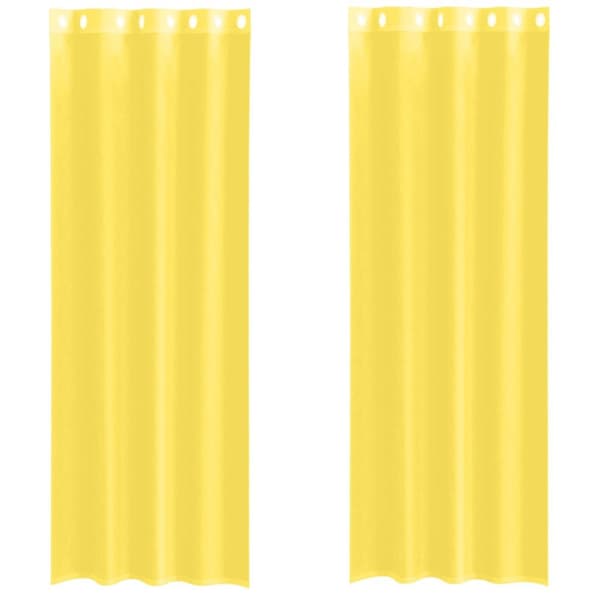 Voile gardiner med genomföringar 2 st gul