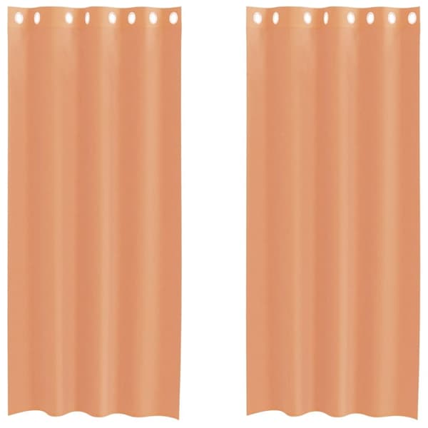 Voile gardiner med genomföringar 2 st terrakotta