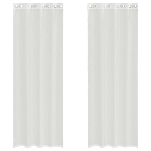 Voile gardiner med genomföringar 2 st vit