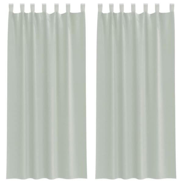 Voile gardiner med öglor 2 st ljusgrå 140x245 cm