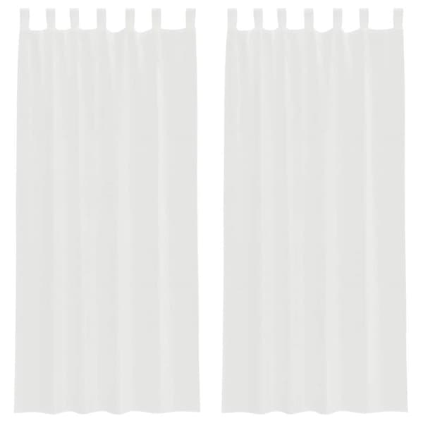 Voile gardiner med öglor 2 st vit 140x245 cm
