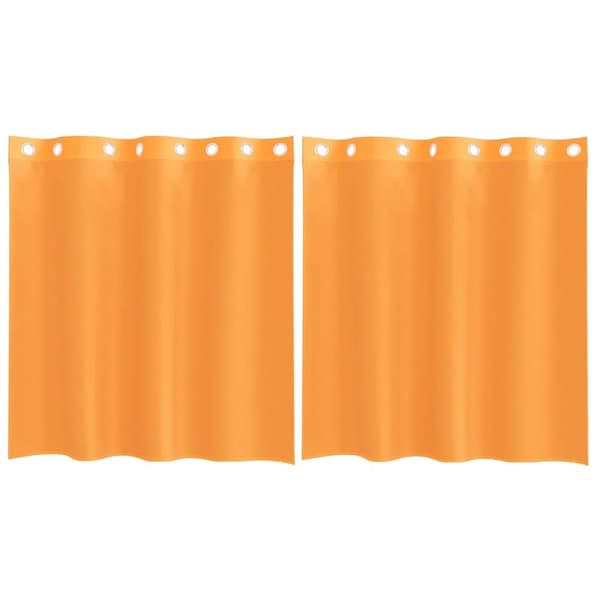 Voile gardiner med genomföringar 2 st orange 140x140 cm