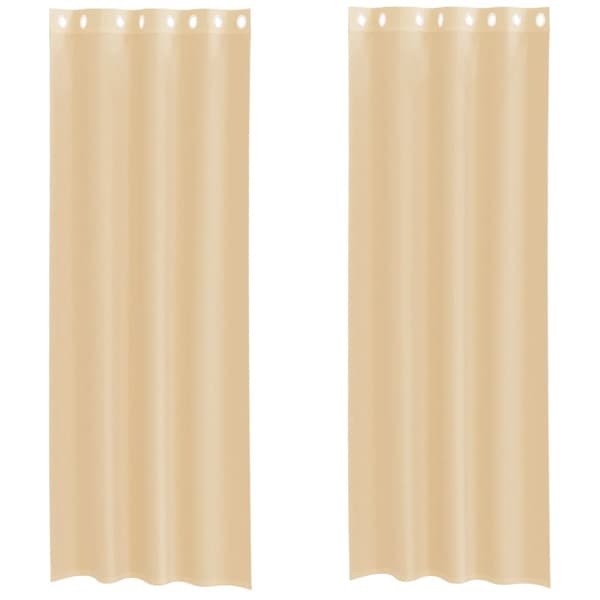 Voile gardiner med genomföringar 2 st sand