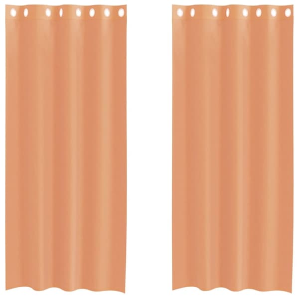 Voile gardiner med genomföringar 2 st terrakotta