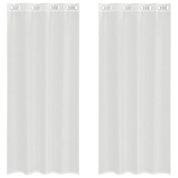 Voile gardiner med genomföringar 2 st vit