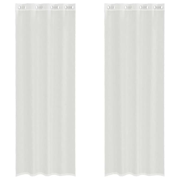 Voile gardiner med genomföringar 2 st vit