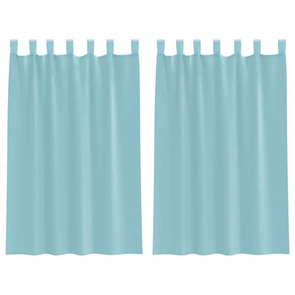 Voile gardiner med öglor 2 st, turkos 140x175 cm