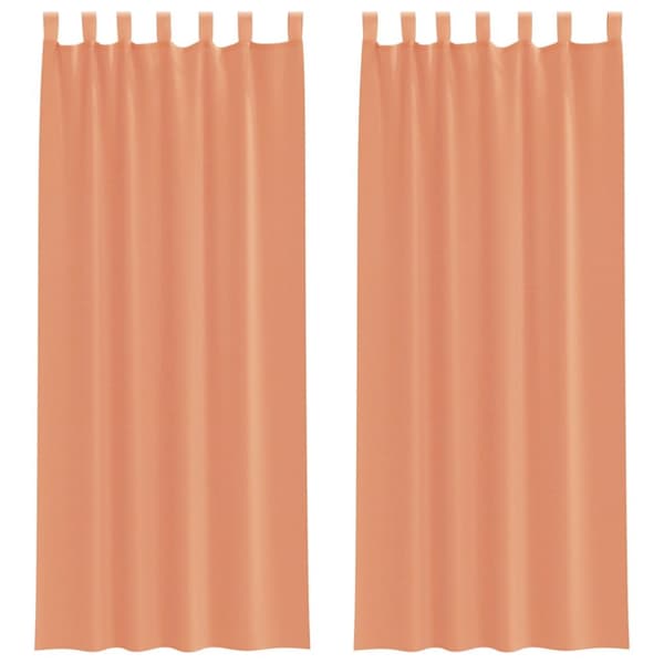 Voile gardiner med öglor 2 st terrakotta 140x260 cm