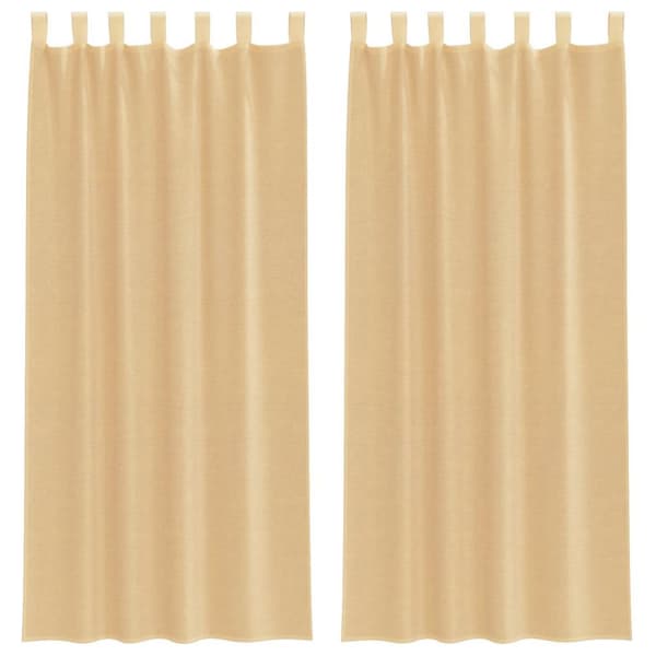 Voile gardiner med stångfickor 2 st sand